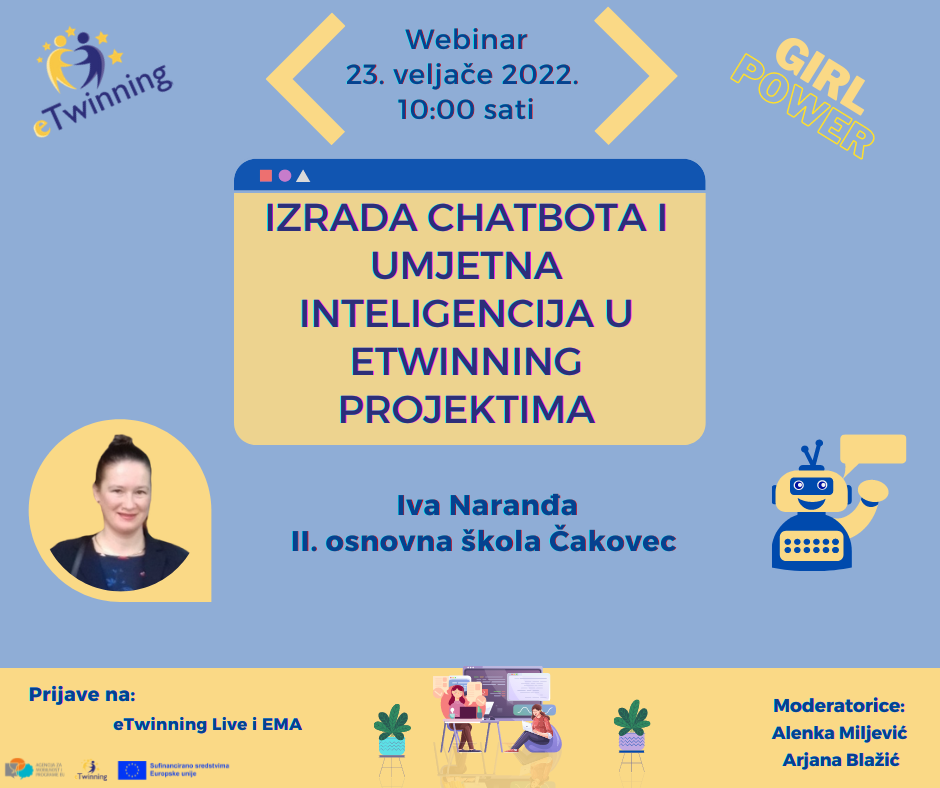 webinar Izrada chatbota i umjetna inteligencija u eTwinning projektima